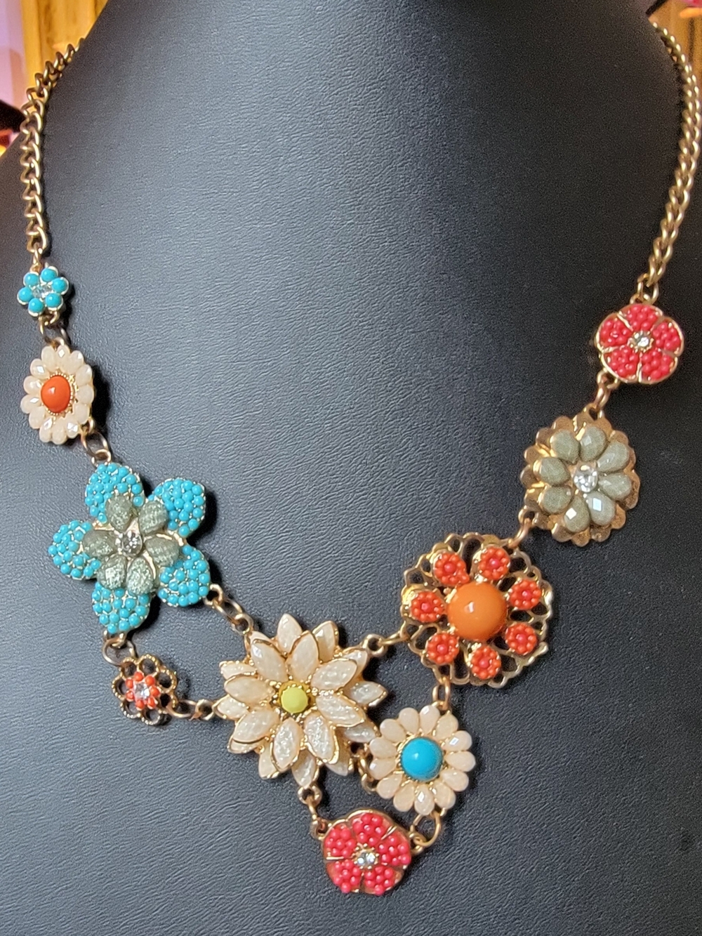 Statement Floral Multicolor Necklace - Women Jewelry
